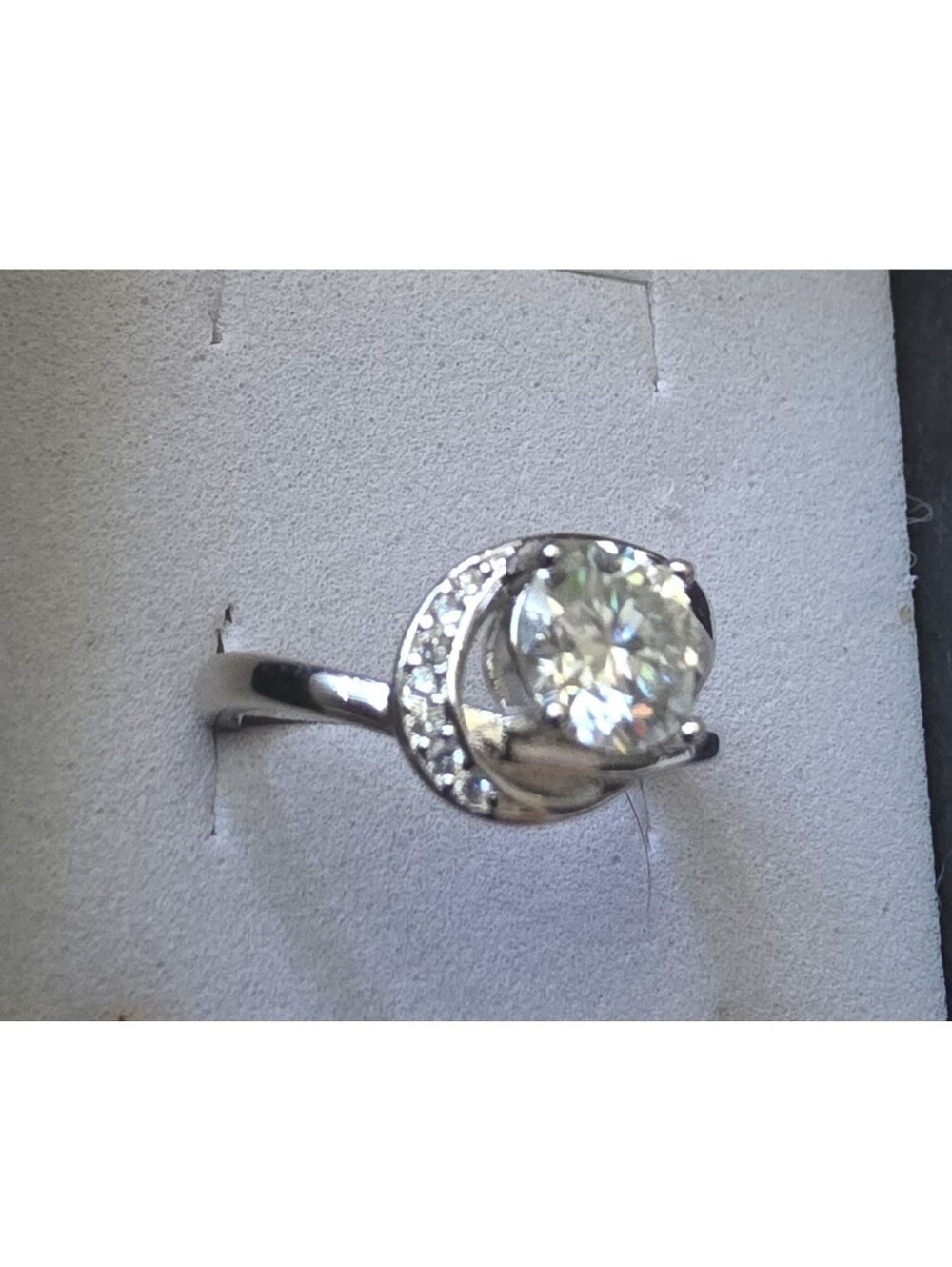 Classic Silver Halo Solitaire Ring
